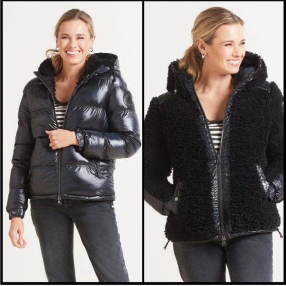 NWT Pajar Reversible 'Snow' Insulated Puffer Jacket Black Sz L - Picture 2 of 16